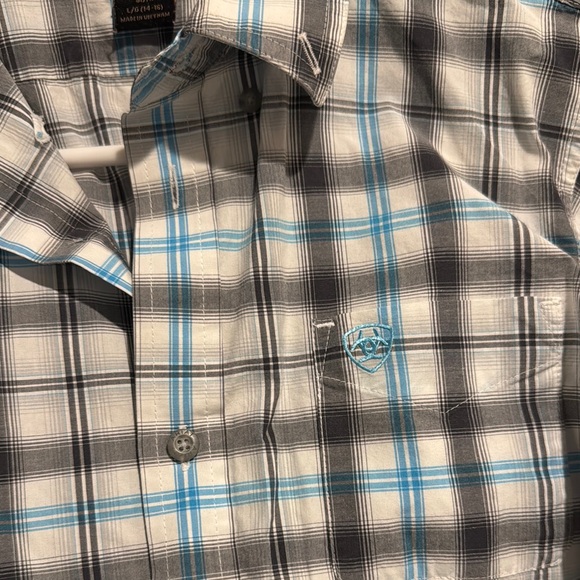 Ariat Pro Blue and Gray Button Down Shirt - Picture 5 of 6
